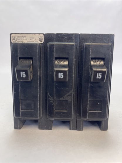 CUTLER HAMMER / WESTINGHOUSE QBHW3015H CIRCUIT BREAKER 15AMP 3POLE 240VAC0