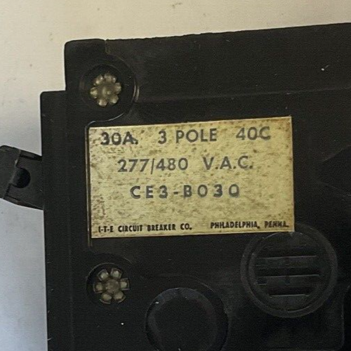 ITE CE3B030 FUSED CIRCUIT BREAKER 30A 3POLE 480VAC3