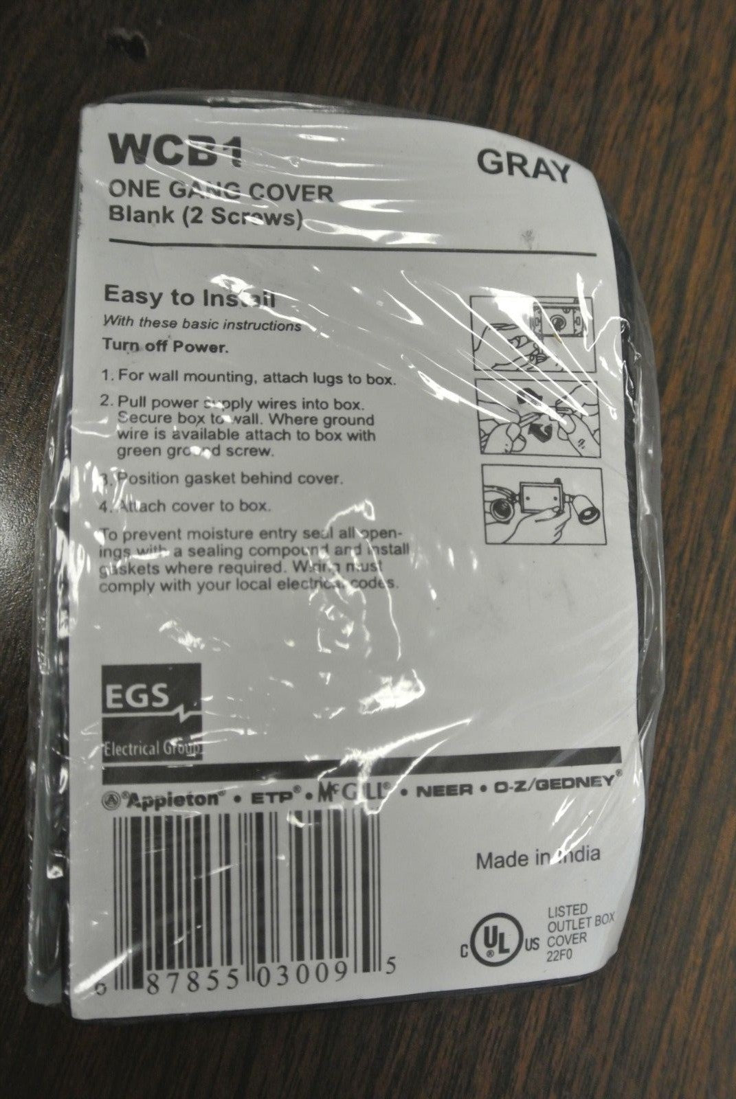 LOT of 3 / GANG COVER, GRAY / SWITCH COVER, WHITE / OUTLET COVER / NEW SURPLUS2