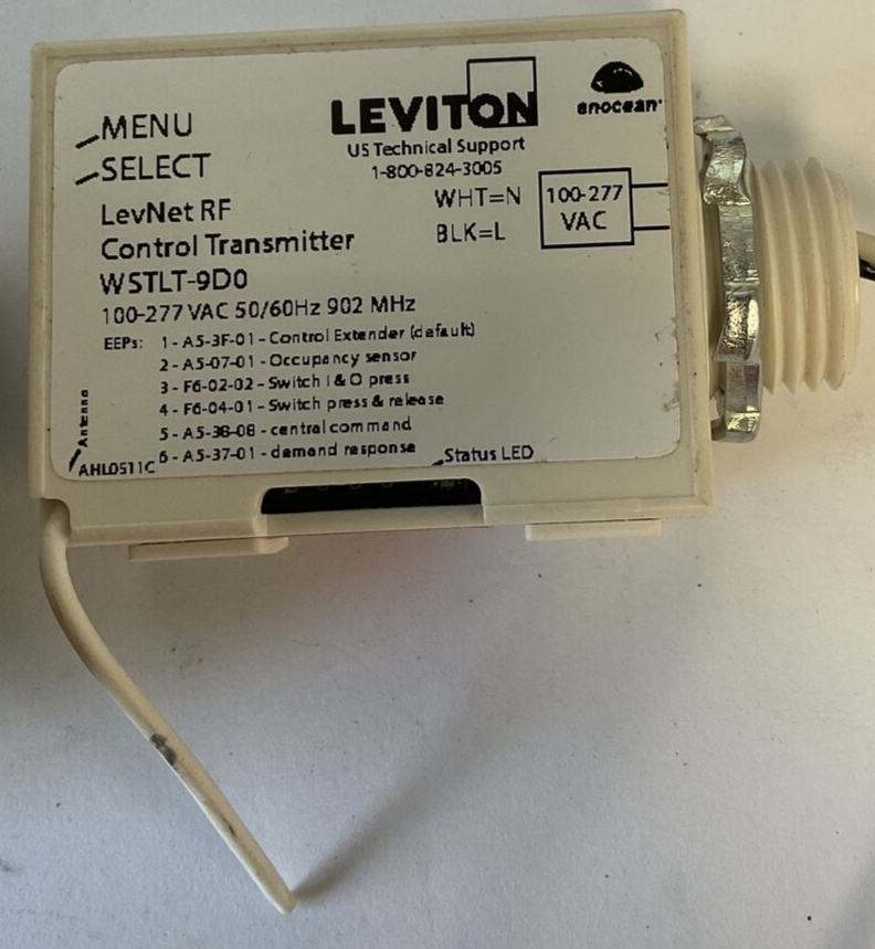 LEVITON WSTLT-9D0 CONTROL TRANSMITTER  100-277VAC 50/60 902MHZ3