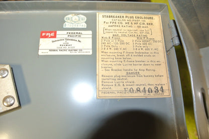FPE PBEF-100 STABREAKER PLUG ENCLOSURE (ONLY) - 240VAC or 600VAC1