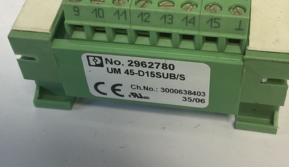 PHOENIX CONTACT UN45-D15SUB/S MODULE2