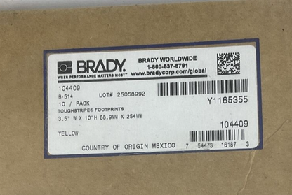 BRADY 104409 YELLOW FOOTPRINTS 3.5" X 10" PACK OF 101