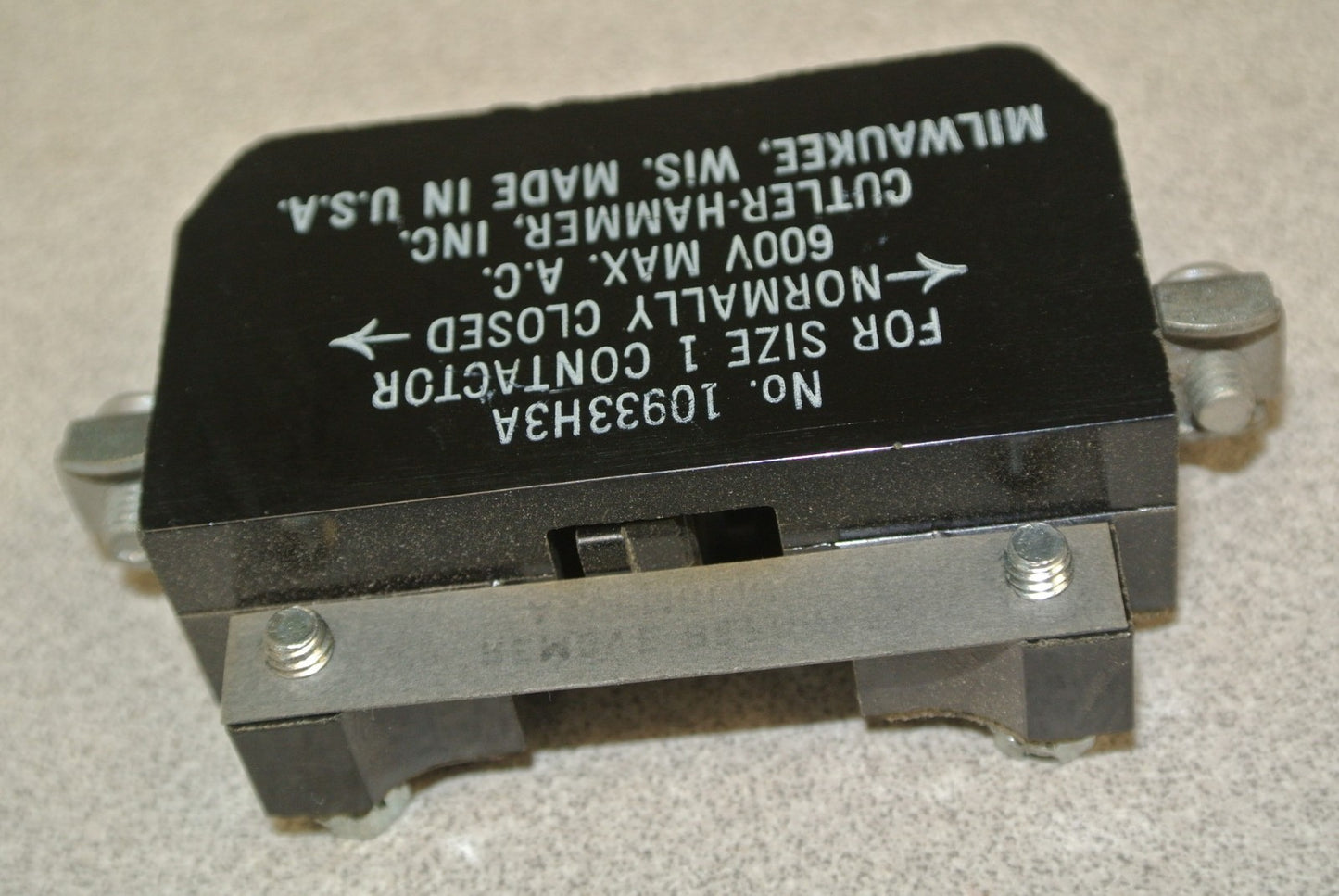 LOT of 3 CUTLER-HAMMER 10933H3 AUXILIARY CONTACT KIT / SIZE 1 / N.C. NEW SURPLUS0