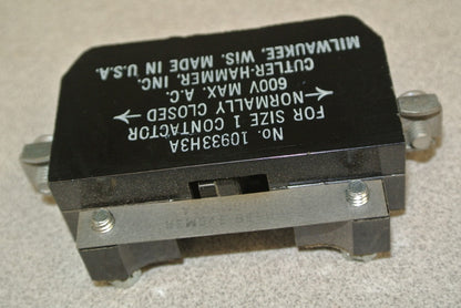 LOT of 3 CUTLER-HAMMER 10933H3 AUXILIARY CONTACT KIT / SIZE 1 / N.C. NEW SURPLUS0