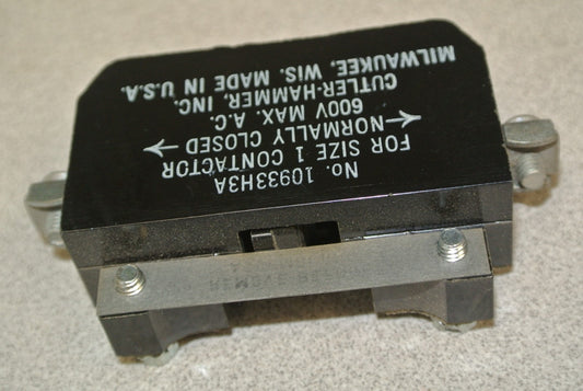 LOT of 3 CUTLER-HAMMER 10933H3 AUXILIARY CONTACT KIT / SIZE 1 / N.C. NEW SURPLUS0