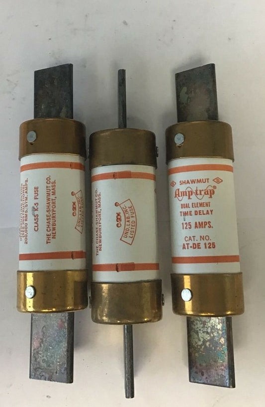 GOULD SHAWMUT AT-DE 125 FUSE AMPTRAP 125A CLASS K5 TIME DELAY ***LOTOF3***0