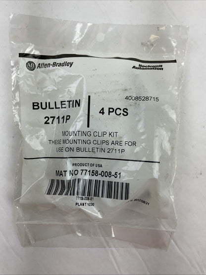 ALLEN BRADELY 277158-008-51 BULLETIN 2711P MOUNTING CLIP KIT (BAG OF 4)0