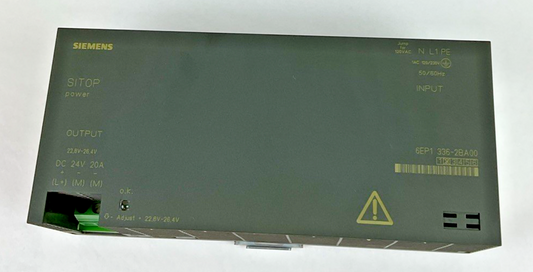 SIEMENS 6EP1 336-2BA00 POWER SUPPLY 120/230V 50/60HZ 20A 24VDC0