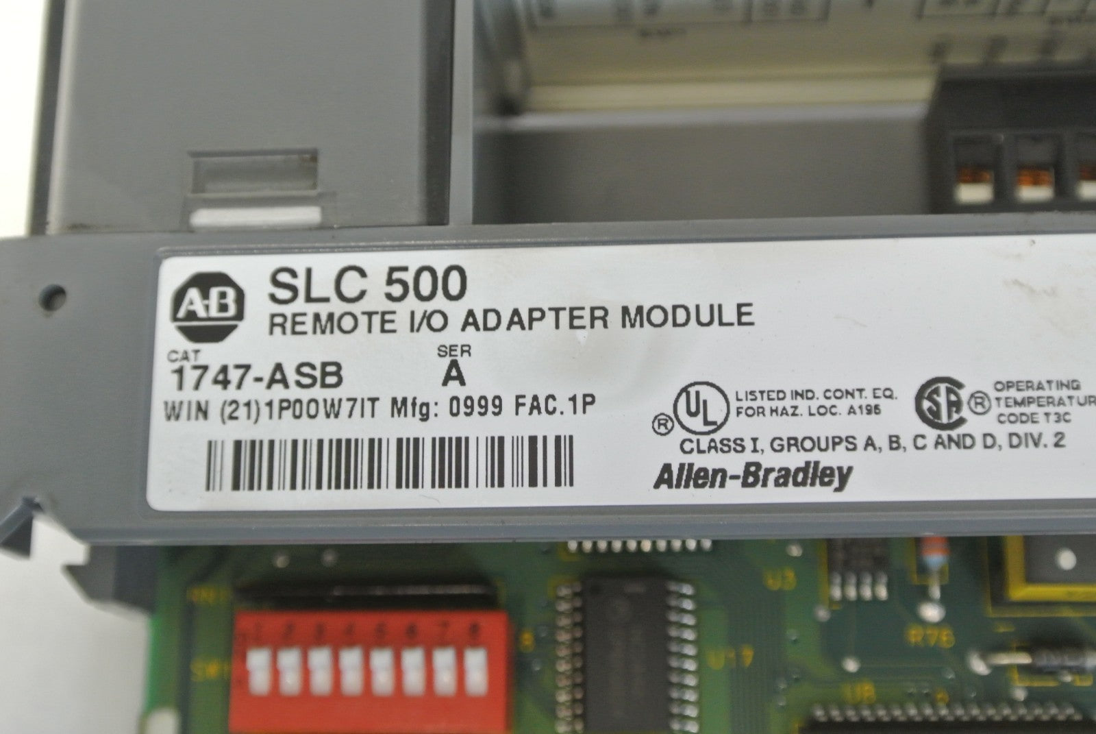 ALLEN-BRADLEY 1747-ASB REMOTE I/O ADAPTER MODULE - Ser. A 1