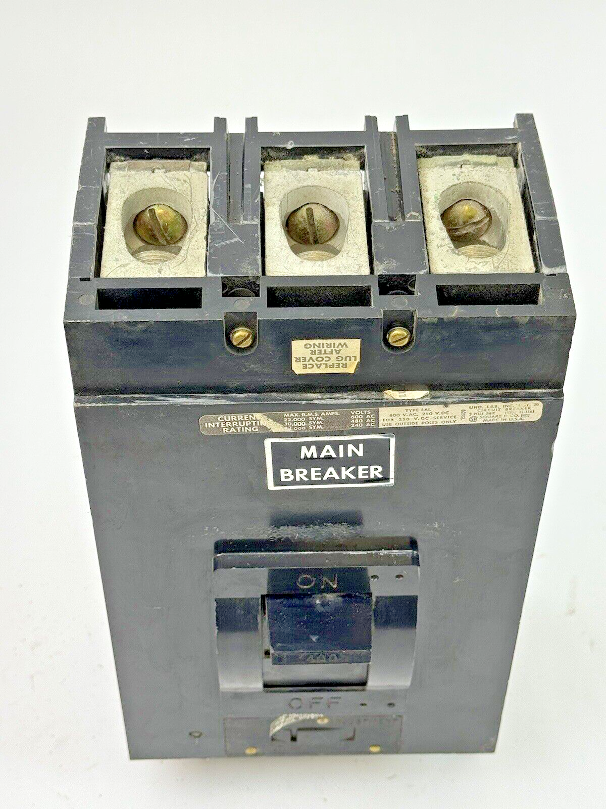 SQUARE D - LAL36400MBZ - MOLDED CASE CIRCUIT BREAKER - 400 AMP, 3 POLE, 600 VAC5