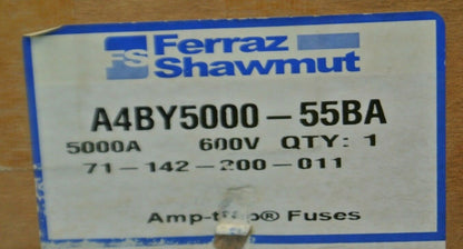 FERRAZ-SHAWMUT A4BY5000-55BA FUSE / 5000A / 600V / NEW SURPLUS6