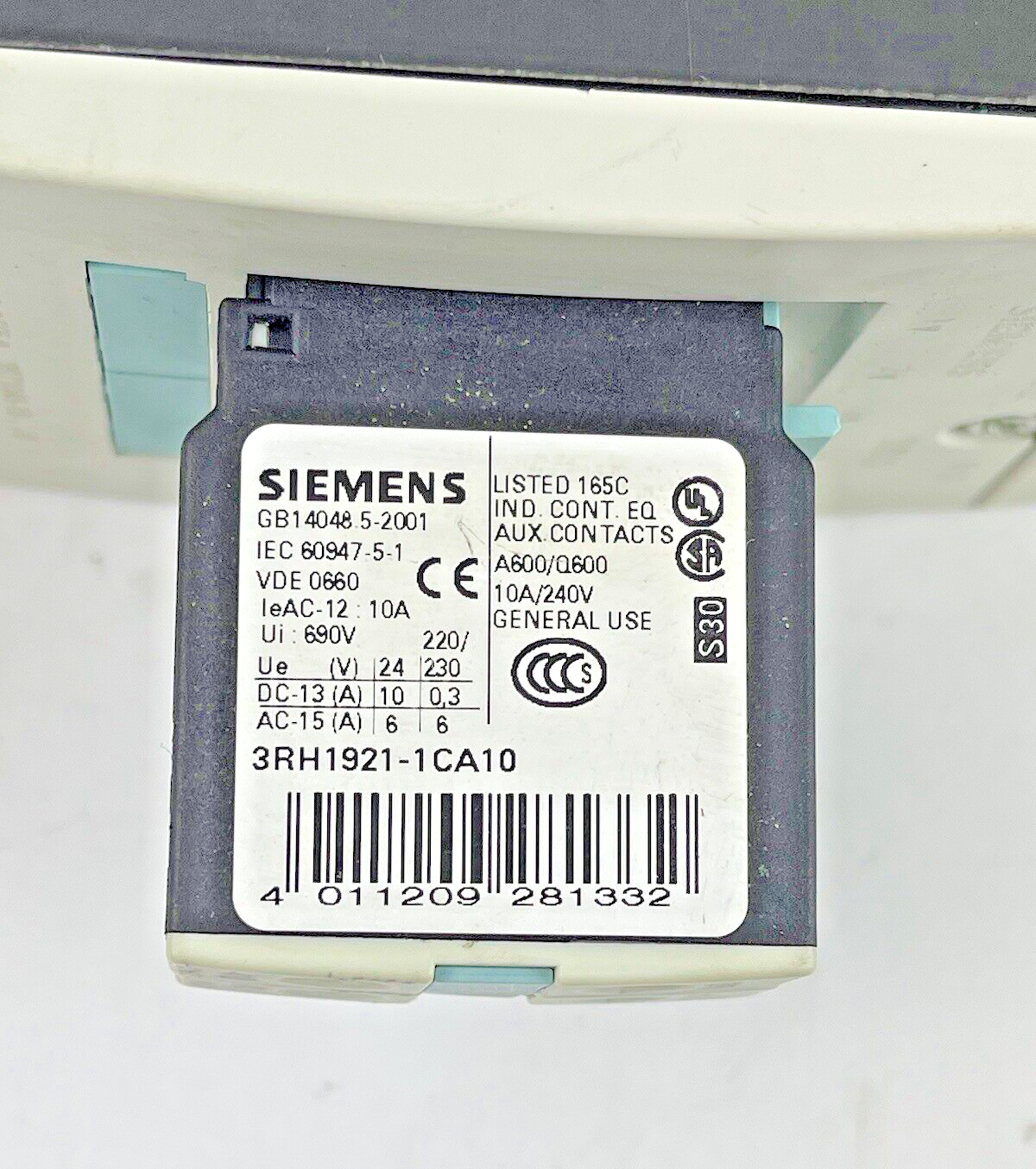 SIEMENS - 3RT1045-1BB40 & 3RU1146-4LB0 & 3RH1921-1CA10 (X2) & 3RT1936-1ER004