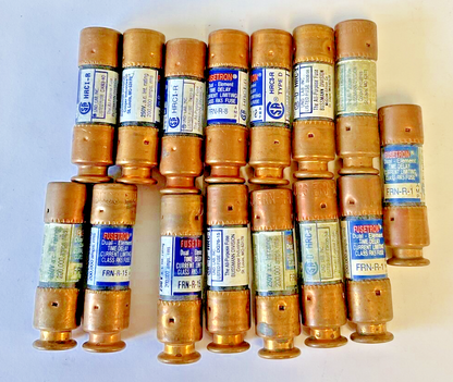 BUSSMANN FRN-R-15(4),FRN-R-12(1),FRN-R-10(2),FRN-R-8(2) FUSE  ***LOT OF 9***0