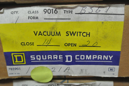 SQUARE D 9016 BSG-1 VACUUM SWITCH - OPEN - 20", CLOSE 14" - NEW SURPLUS7