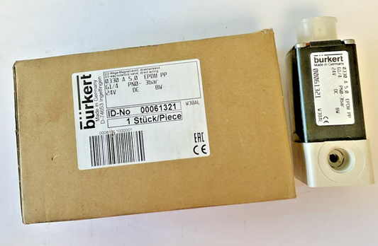 BURKERT 0330 A 5.0 SOLENIOD VALVE 3BAR  24VDC 8W0