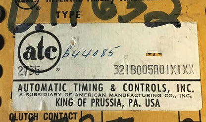 ATC 321B-005-A-01X1XX TIME DELAY RELAY 115VOLTS 60CYC1