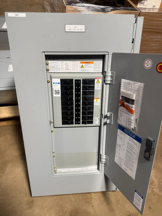 EATON PRL1a 100AMP 208Y/120V 3PH PANELBOARD W/ 20A (18)CIRCUIT BREAKERS0