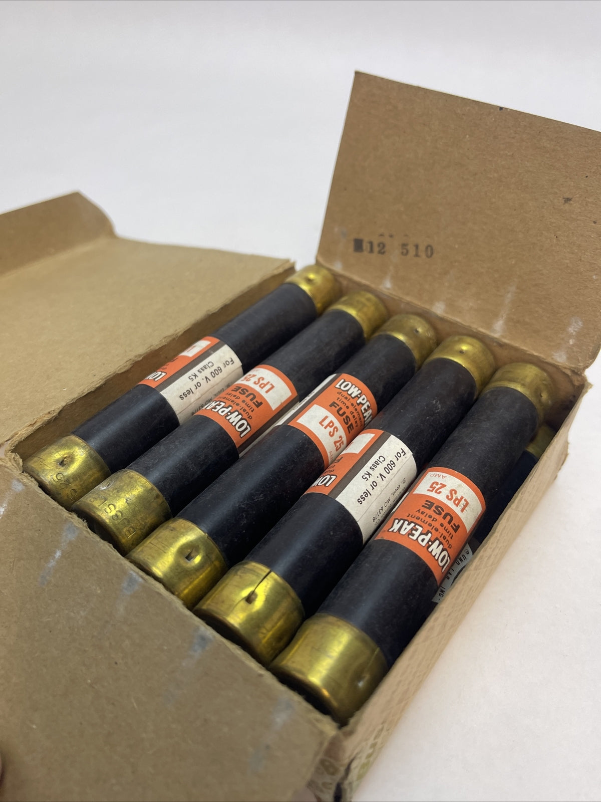BUSSMANN LPS 25 LOW-PEAK CLASS K5 DUAL ELEMENT FUSE 25AMP 600VAC (LOT OF 10)1