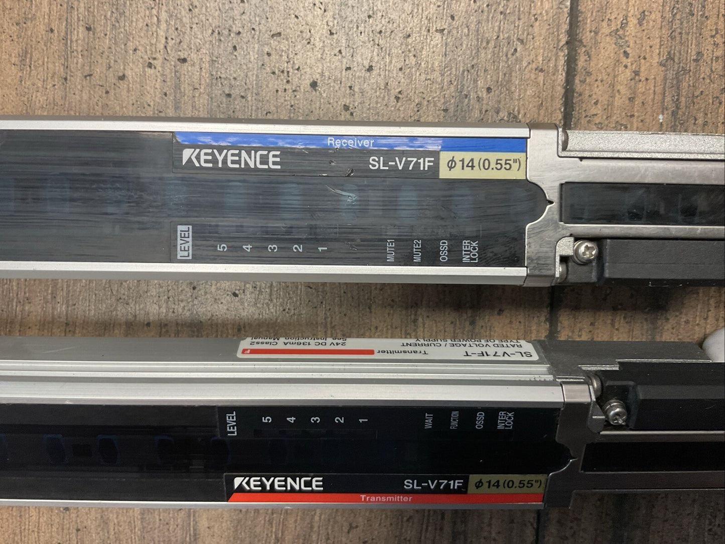 KEYENCE LIGHT CURTAIN SL-V71-R RECEIVER 24VDC SLV71-T TRANSMITTER 24VDC CLASS 23