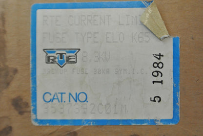 RTE 83K065VHD1A / 3537392C01M TYPE ELO K65 FUSE 30kA / 8.3kV / NEW SURPLUS7