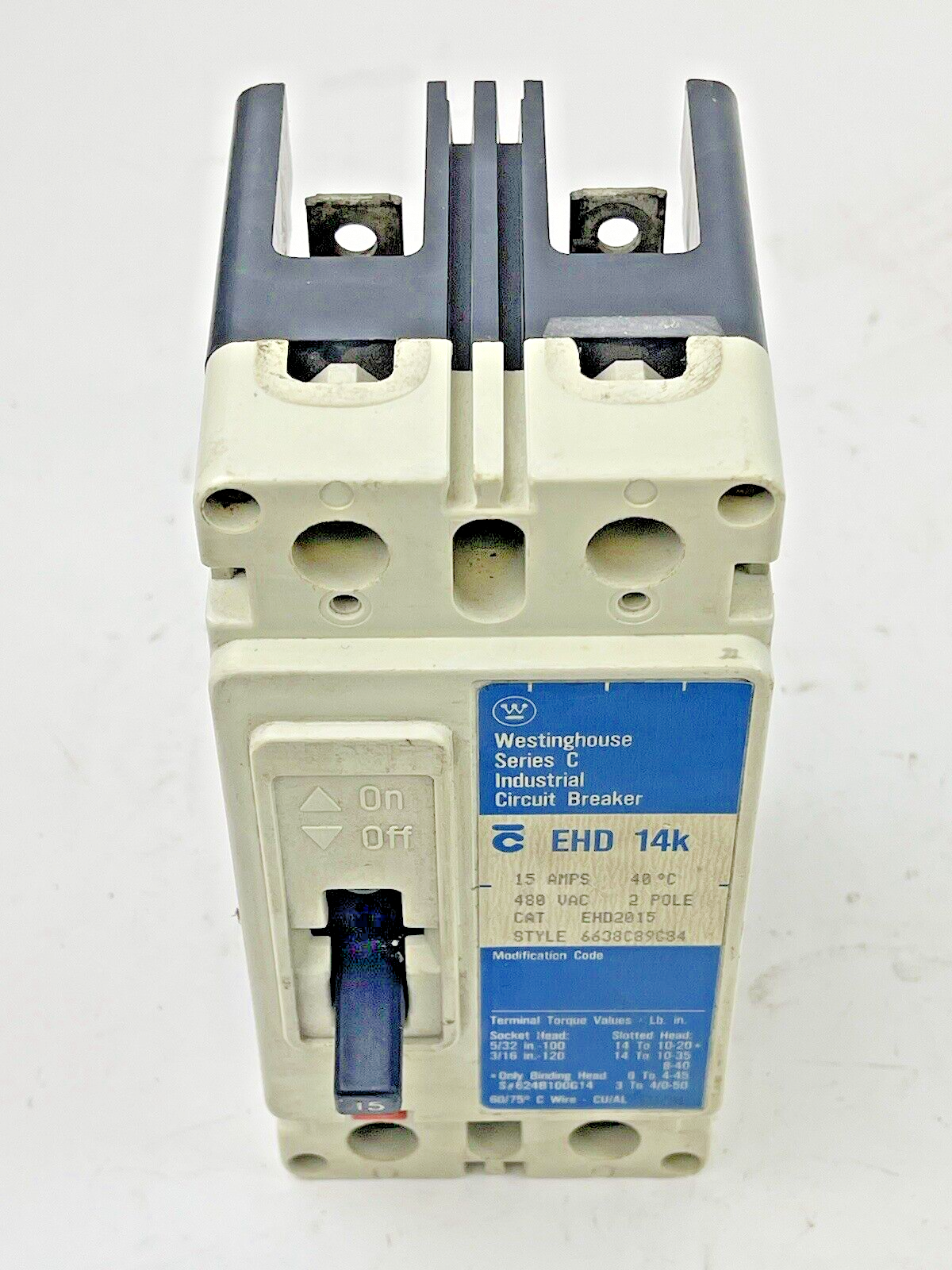 CUTLER HAMMER - WESTINGHOUSE - EHD2015 -  CIRCUIT BREAKER - 15A/2 POLE/480 VAC5