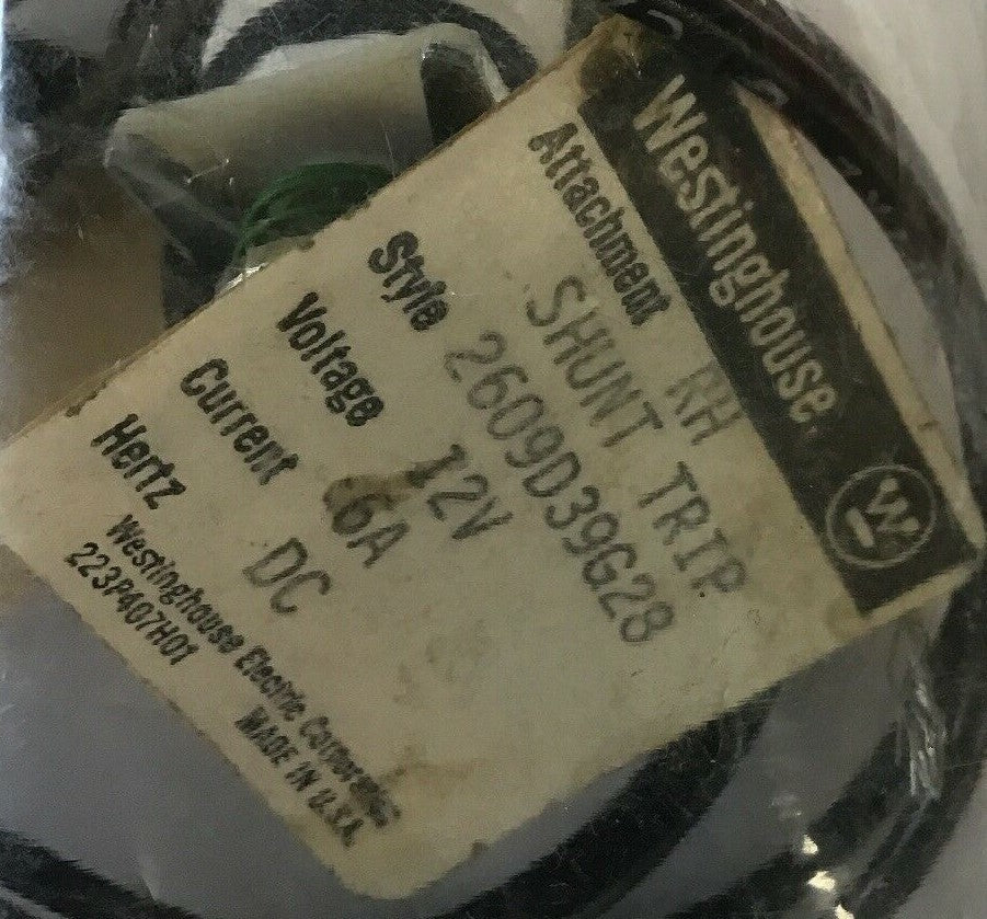 WESTINGHOUSE 2609D39G28 12V RH SHUNT TRIP 6A 2
