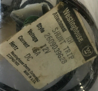 WESTINGHOUSE 2609D39G28 12V RH SHUNT TRIP 6A 2