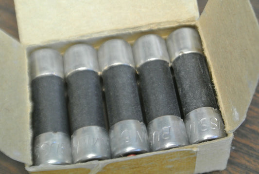BOX of 10 / BUSS MIN5 INDICATING FUSE / 5A / 250V / NEW SURPLUS / MIN-50