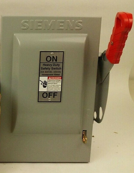 SIEMENS HNF261 NON FUSIBLE SAFETY SWITCH TYPE 1 ENCLOSURE TYPE VB11 30A 600V 0