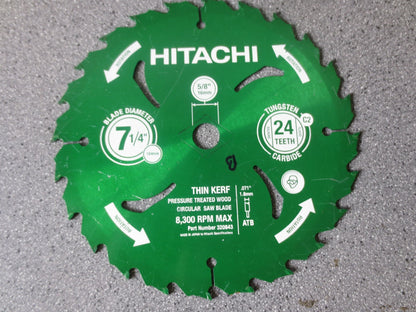 HITACHI 320843 CIRC. SAW BLADE 7-1/HIN KERF ATB - NEW SURPLUS4" 24T CARBIDE C22