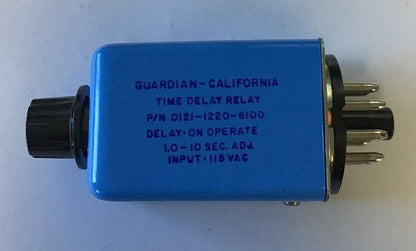 GUARDIAN 0121-1220-6100 TIME DELAY RELAY 1.0-10SEC 115VAC BD2-10-115A2