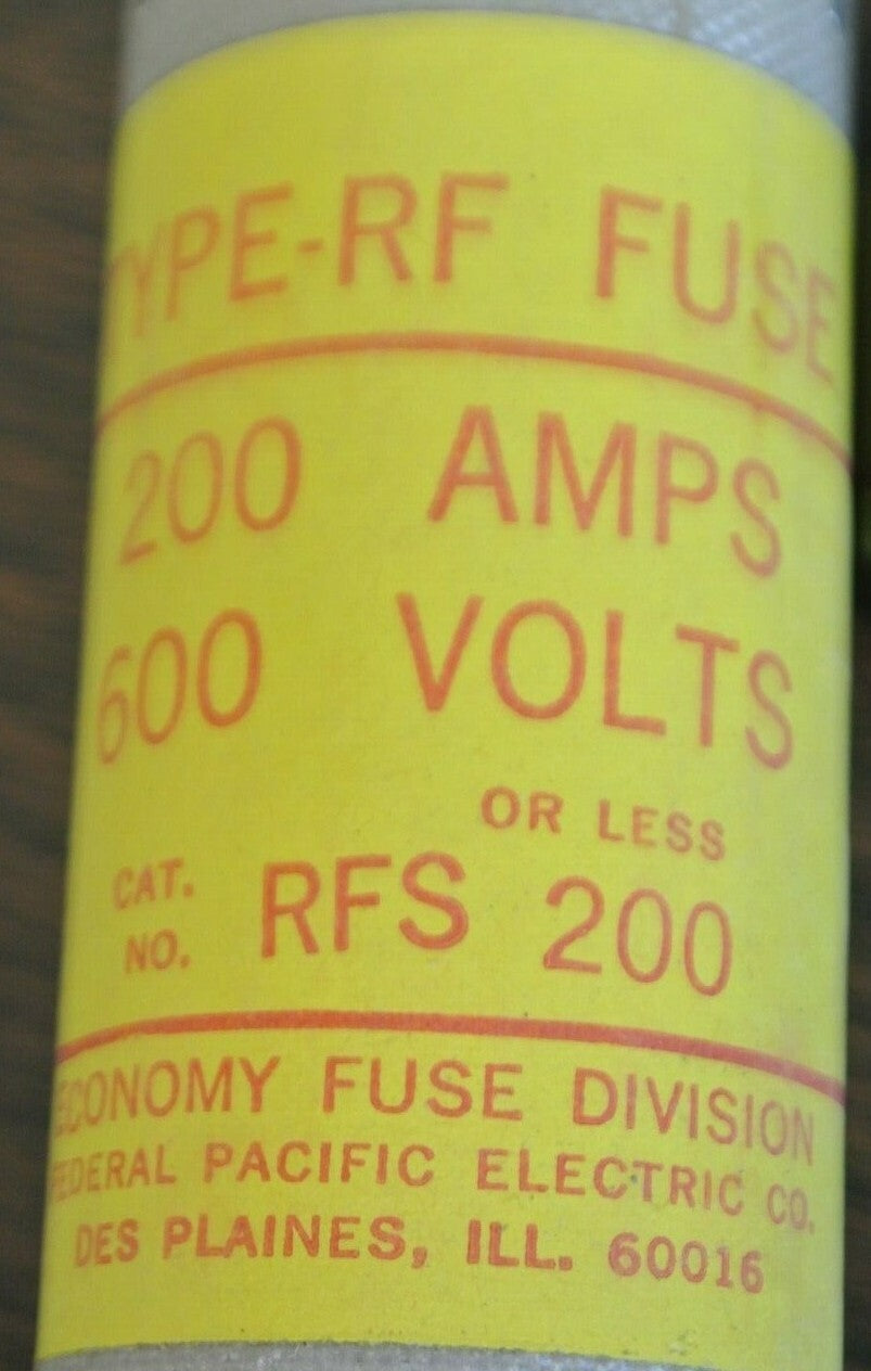 ECONOMY / FPE RFS200 TYPE RF FUSE / 200A / 600V / NEW SURPLUS1