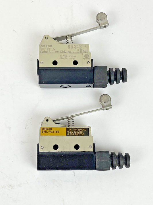 OMRON - SHL-W2155 -**LOT OF 2** - ENCLOSED LIMIT SWITCH - WITH ROLLER ARM0