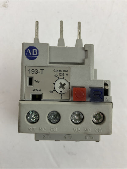 ALLEN BRADLEY 193-T1AC12 SER A OVERLOAD RELAY 9-12.5A0
