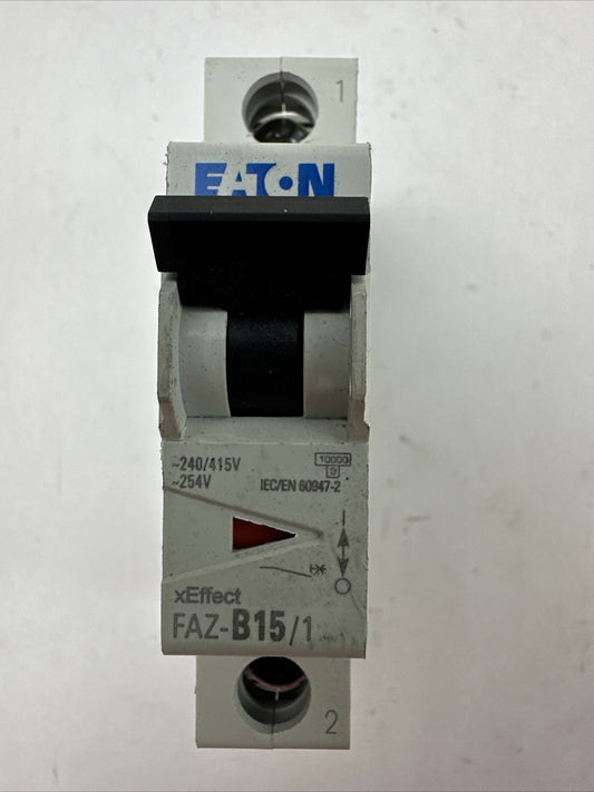 EATON FAZ-B15/1-SP CIRCUIT BREAKER 15A 240/415VAC 254VAC 1POLE0