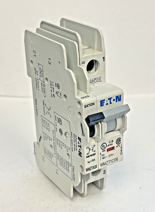 EATON - WMZT1C06 - CIRCUIT BREAKER -1 POLE,6A,277V & EATON - WMTZTAUX - CONTACT0