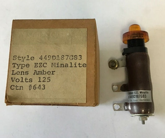 WESTINGHOUSE 449D187G83 TYPE EZC MINALITE 125V AMBER LENS0