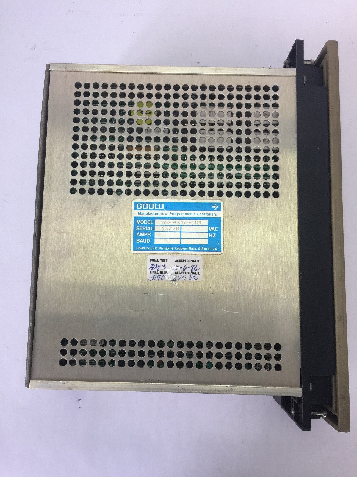 GOULD MODICON AS-884A-101 PROGRAMMABLE CONTROLLER MISSING KEY2