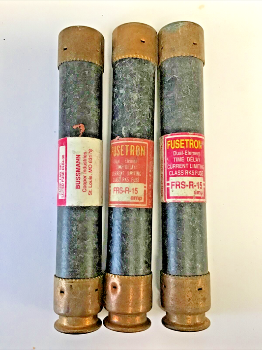 FUSETRON FRS-R-15 FUSE CLASS RK5 TIME DELAY 600VAC/300VDC ***LOTOF3***0