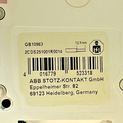 ABB 2CDS251001R0024(2) C2, 2CDS251001R0014 C4 CIRCUIT BREAKER 230/400V *LOTOF3*6