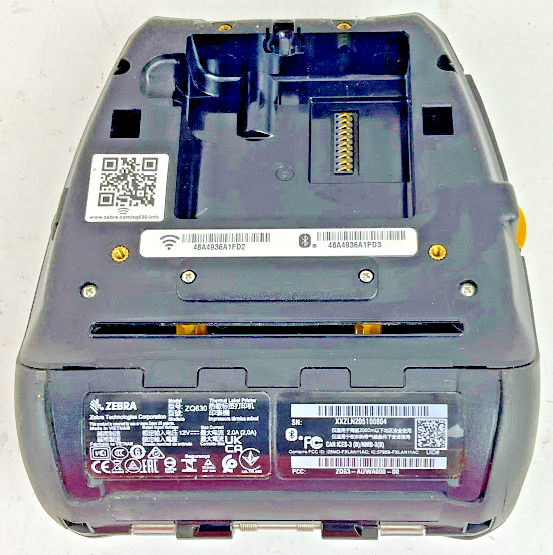ZEBRA ZQ630 THERMAL LABEL PRINTER 12VDC ZQ63-AUWA000-003