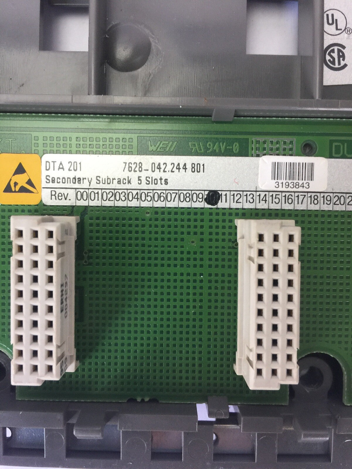 AEG MODICON DTA201 7628-042.244801SECONDARY SUBRACK 5 SLOTS REV 101