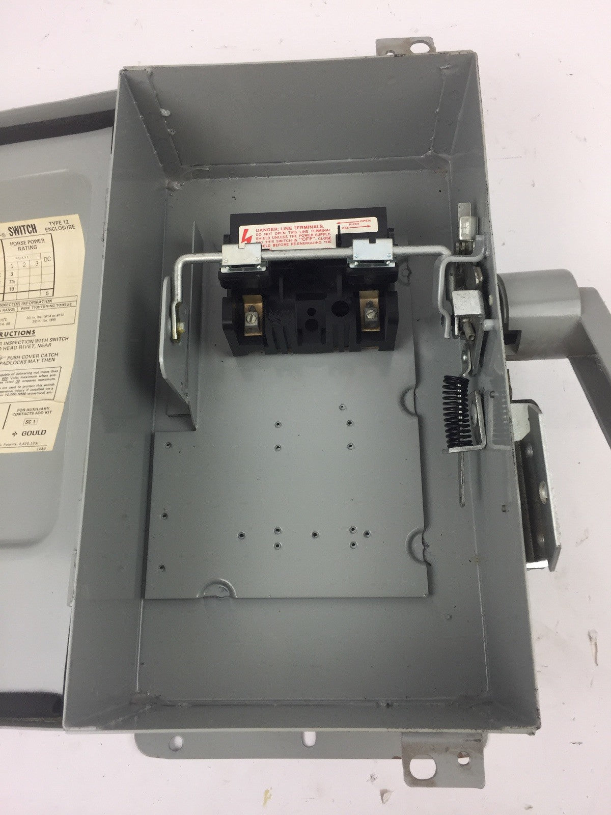 GOULD ITE NF251H VACU-BREAK SWITCH W/CLAMPMATIC CONTACTS 600 VAC 30 AMP 1 PHASE6