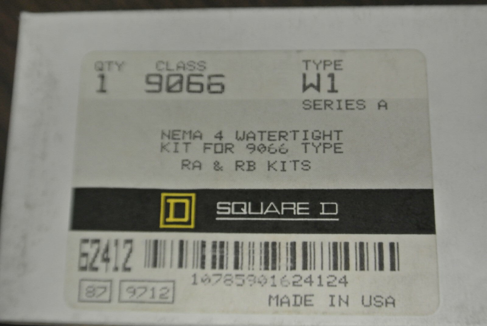 SQUARE D / 9066 W1 / NEMA 4 WATERTIGHT KIT for 9066 RA & RB KITS / NEW SURPLUS1