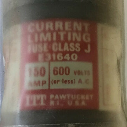 ITT C9150 FUSE CURRENT LIMITING CLASS J 150A 600VAC3