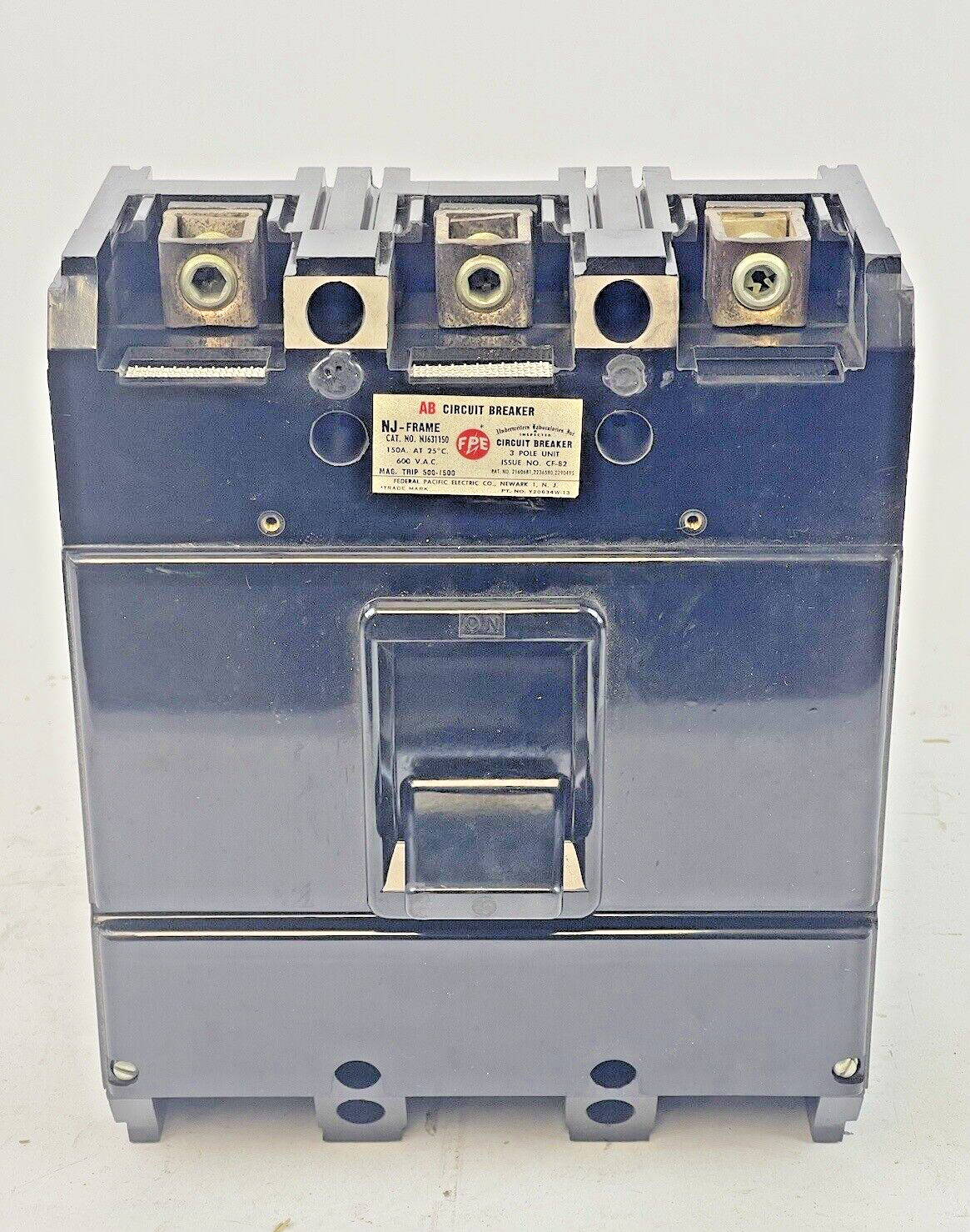 FEDERAL PACIFIC - 6315 - 3 POLE, 150A, 600 VAC AB CIRCUIT BREAKER - NJ6311502
