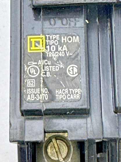 SQUARE D **LOT OF 8** HOM240 - CIRCUIT BREAKERS - 2 POLE/ 40 A/ 240 VAC8