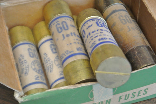 LOT of 8 JEFFERSON UNION 380-060 RENEWABLE FUSE / 60A / 250V / NEW SURPLUS 0