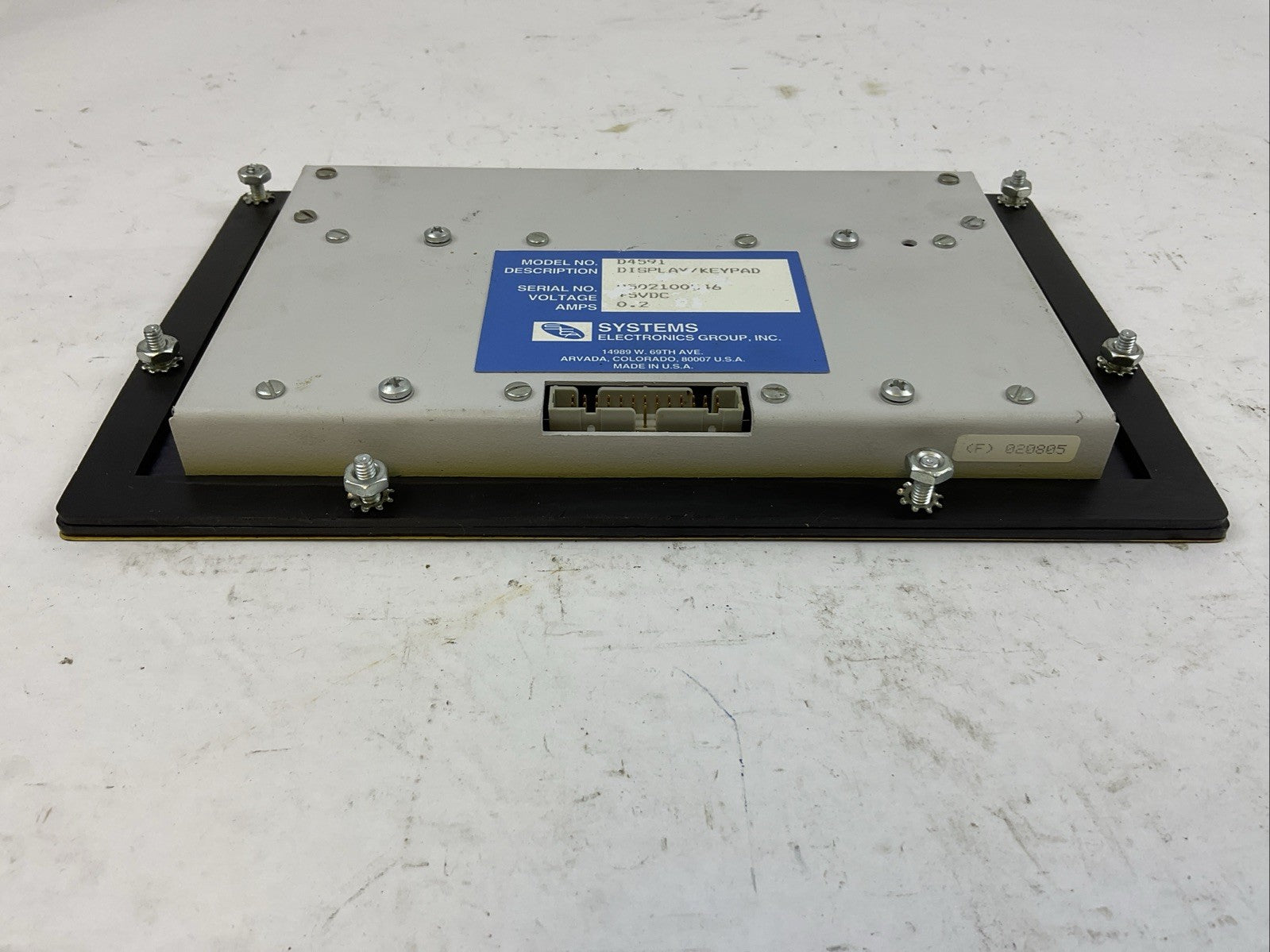 SYSTEMS D4591 DISPLAY / KEYPAD +5VDC 0.2A3